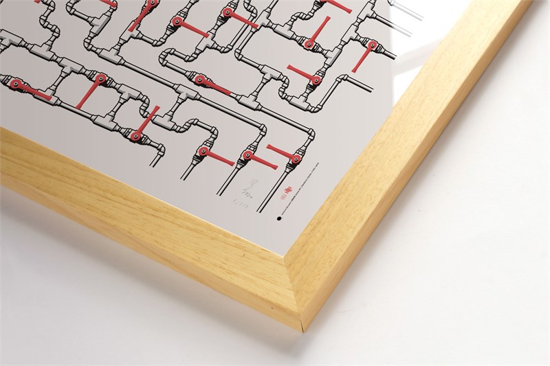 Maze #1 in wooden satin frame