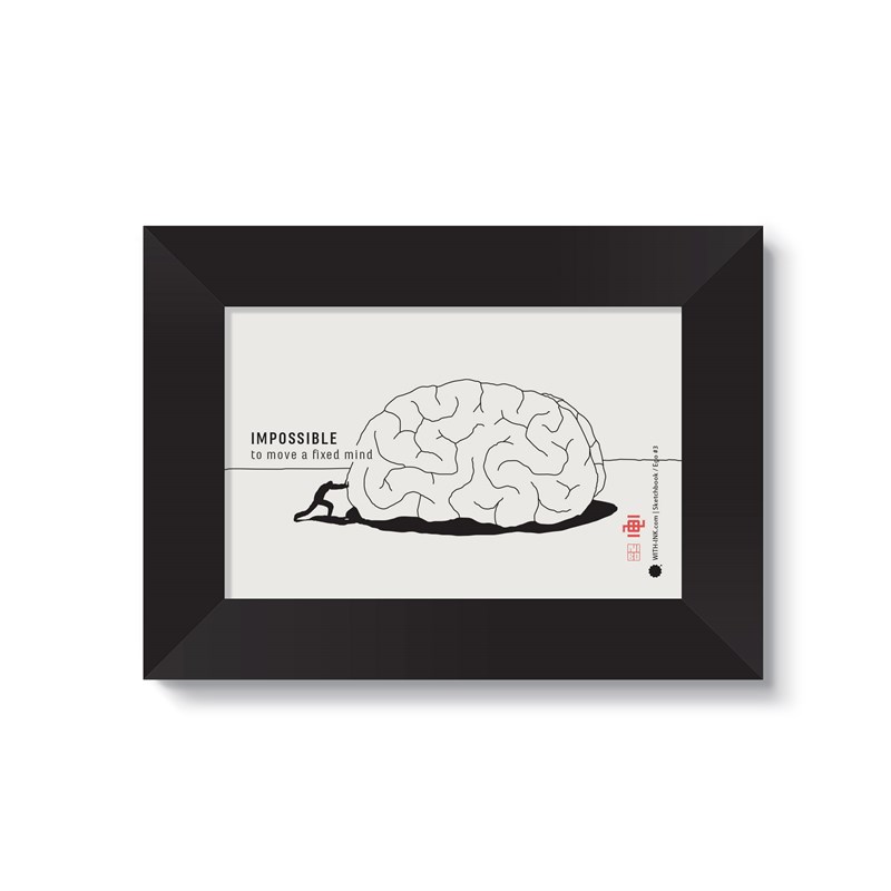 Ego #3 in black satin frame